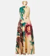 Johanna Ortiz Floral Linen Midi Dress In Multi