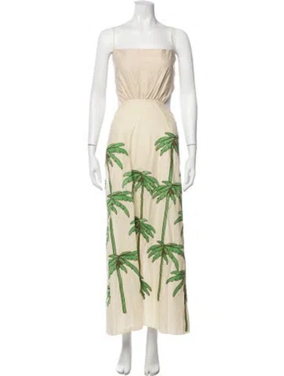 Pre-owned Johanna Ortiz Floral Print Long Dress In Multi