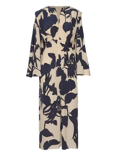 Johanna Ortiz Floral-print Midi Dress In Neutral