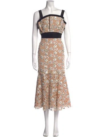 Pre-owned Johanna Ortiz Floral Print Midi Length Dress