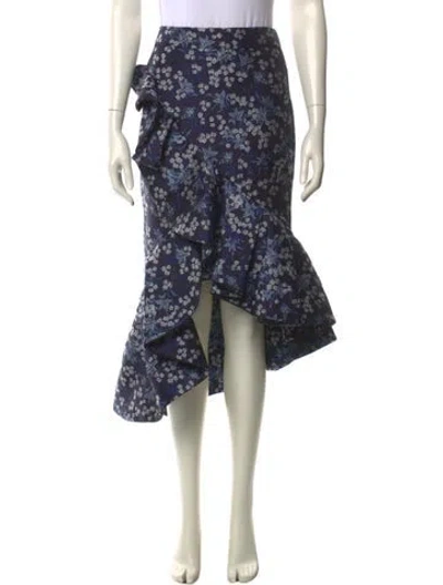 Pre-owned Johanna Ortiz Floral Print Midi Length Skirt In Multi