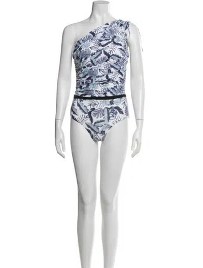 Pre-owned Johanna Ortiz Floral Print One-piece In Orange