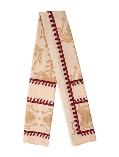 Pre-owned Johanna Ortiz Floral Print Scarf In Neutrals