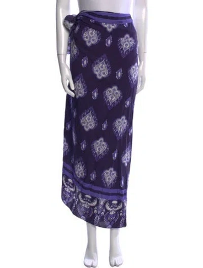 Pre-owned Johanna Ortiz Floral Print Skinny Leg Pants In Purple