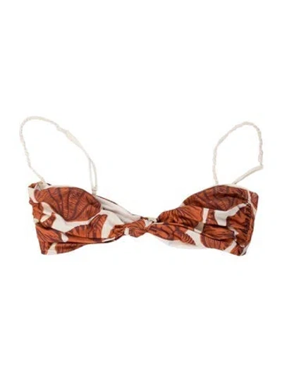 Pre-owned Johanna Ortiz Floral Print Top In Orange