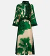 Johanna Ortiz Floral Silk Midi Dress In Green