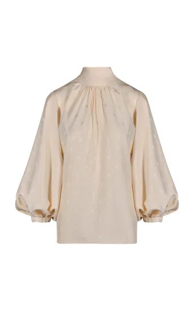 Johanna Ortiz Flying Sky Silk Top In Neutral