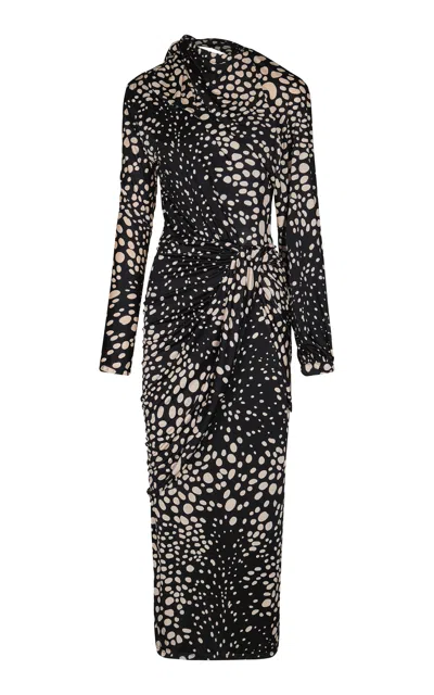 Johanna Ortiz Forest Texture Printed Maxi Dress In Black