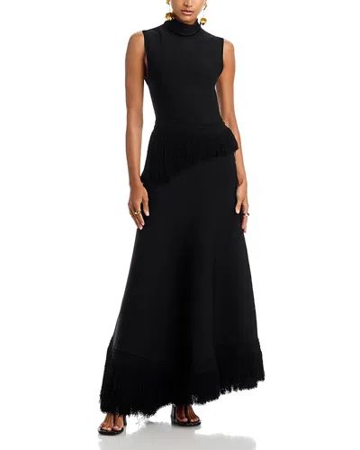 Johanna Ortiz Fringe Dress In Black