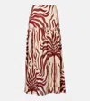 Johanna Ortiz Gathered Printed Linen Maxi Skirt In Multi