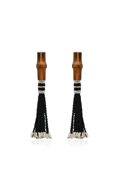 Johanna Ortiz Gaucho Of The Bamboo Road Earrings In Black