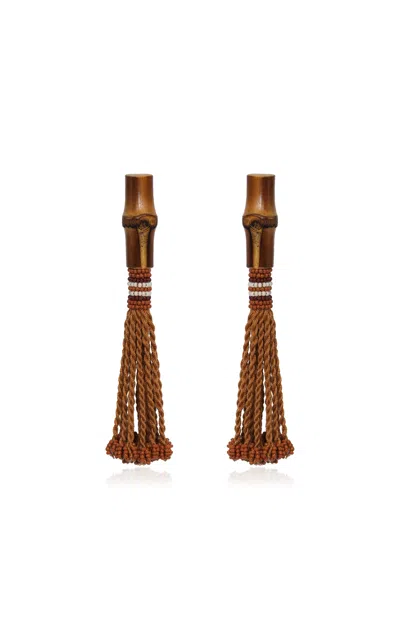 Johanna Ortiz Gaucho Of The Bamboo Road Earrings In Red