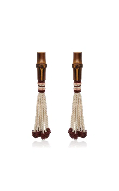 Johanna Ortiz Gaucho Of The Bamboo Road Earrings In Red