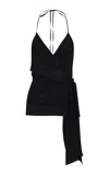 Johanna Ortiz Gentle Wrap Silk Top In Black