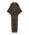 Johanna Ortiz Golden Hour Beaded Silk Maxi Tunic Dress In Black
