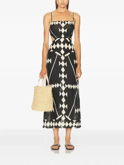 JOHANNA ORTIZ GEOMETRIC-PRINT MIDI DRESS