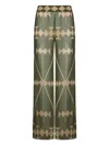 Johanna Ortiz Geometric-print Trousers In Green