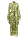 Johanna Ortiz Geometric-print Wrap Maxi Dress In Green