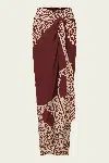 Johanna Ortiz Geometry Of The Saddle Skirt In Wine Ecru In Brown