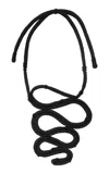 Johanna Ortiz Gitana Natural Palm Statement Necklace In Black