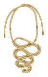 Johanna Ortiz Gitana Natural Palm Statement Necklace In Gold