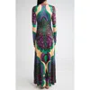 Johanna Ortiz Glazed Illusion Reversible Long Sleeve Jersey Maxi Dress In Multi