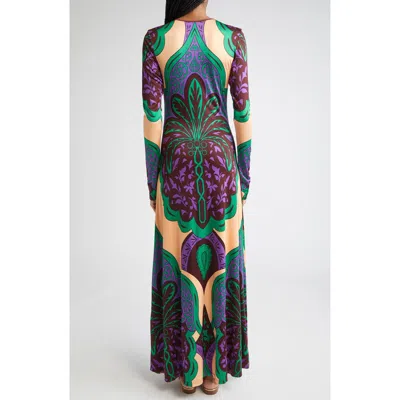 Johanna Ortiz Glazed Illusion Reversible Long Sleeve Jersey Maxi Dress In Multi