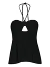 Johanna Ortiz Gleymoon Cut-out Halter Top In Black