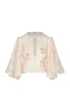 Johanna Ortiz Golden Tide Cotton Top In Neutral