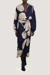 Johanna Ortiz Gotas Florales Top In Navy/ecru In Blue