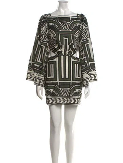 Pre-owned Johanna Ortiz Graphic Print Mini Dress In Neutral