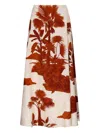 Johanna Ortiz Encanto De Isla Flared Midi Skirt In Brown