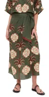 Johanna Ortiz Amazon Echoes Printed Linen Midi Wrap Skirt In Multi