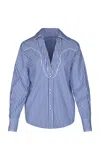 Johanna Ortiz Hacia El Puerto Cotton Top In Stripe