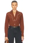 Johanna Ortiz Hacia Puerto Cotton-poplin Shirt In Chocolate