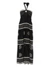 Johanna Ortiz Halter Graphic Maxi Dress In Black