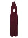 Johanna Ortiz Submerged Crossover-halter Wide-leg Jumpsuit In 红色