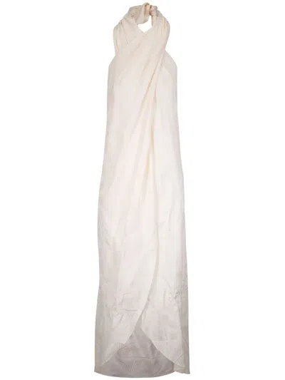 Johanna Ortiz Maxikleid Mit Neckholder In Weiss