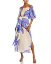 Johanna Ortiz Harbor Hues Ankle Dress In Blue/red