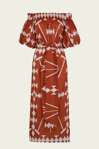 Johanna Ortiz Harbor Hues Dress In Marsala