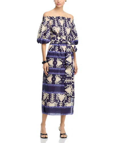 Johanna Ortiz Harbor Midi Dress In Blue