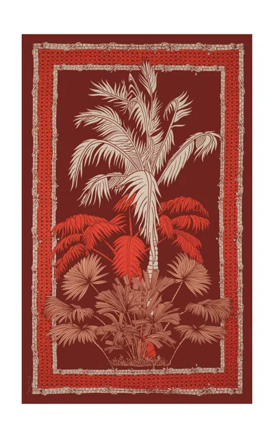 Johanna Ortiz Harmony Garden Bloom Shawl In Burgundy