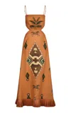 Johanna Ortiz Harmony Linen Maxi Dress In Multi