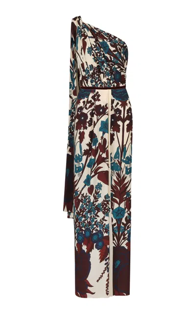 Johanna Ortiz Heavy Crepe Royal Garden Maxi Dress In Multi