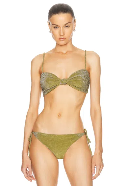 Johanna Ortiz Heliconia Bikini Top In Rainforest Green