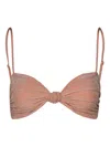 Johanna Ortiz Heliconia Knot Bikini Top In Pink
