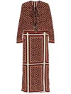 Johanna Ortiz Herencia Occidental Silk Maxi Tunic Dress In Black