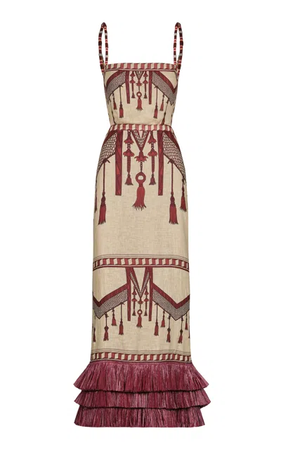 Johanna Ortiz Heritage Of The Nomads Linen Maxi Dress In Multi
