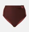 Shop Johanna Ortiz High-rise Bikini Bottoms In 0