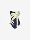 Johanna Ortiz Alta Mar One Piece In Swim Salty Palms Blue In Palm Tree Print